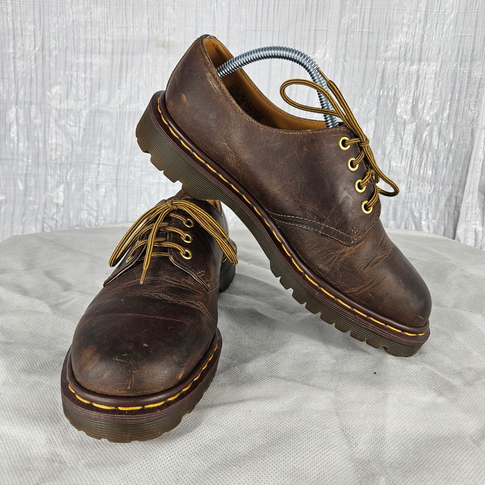 Dr Doc Martens US10 Vintage 4-Eye Gibson 1561 Crazy Horse Leather Oxford Shoes